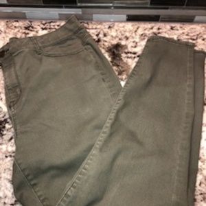 High-Waist Ankle Jeggings Olive Green 16W
